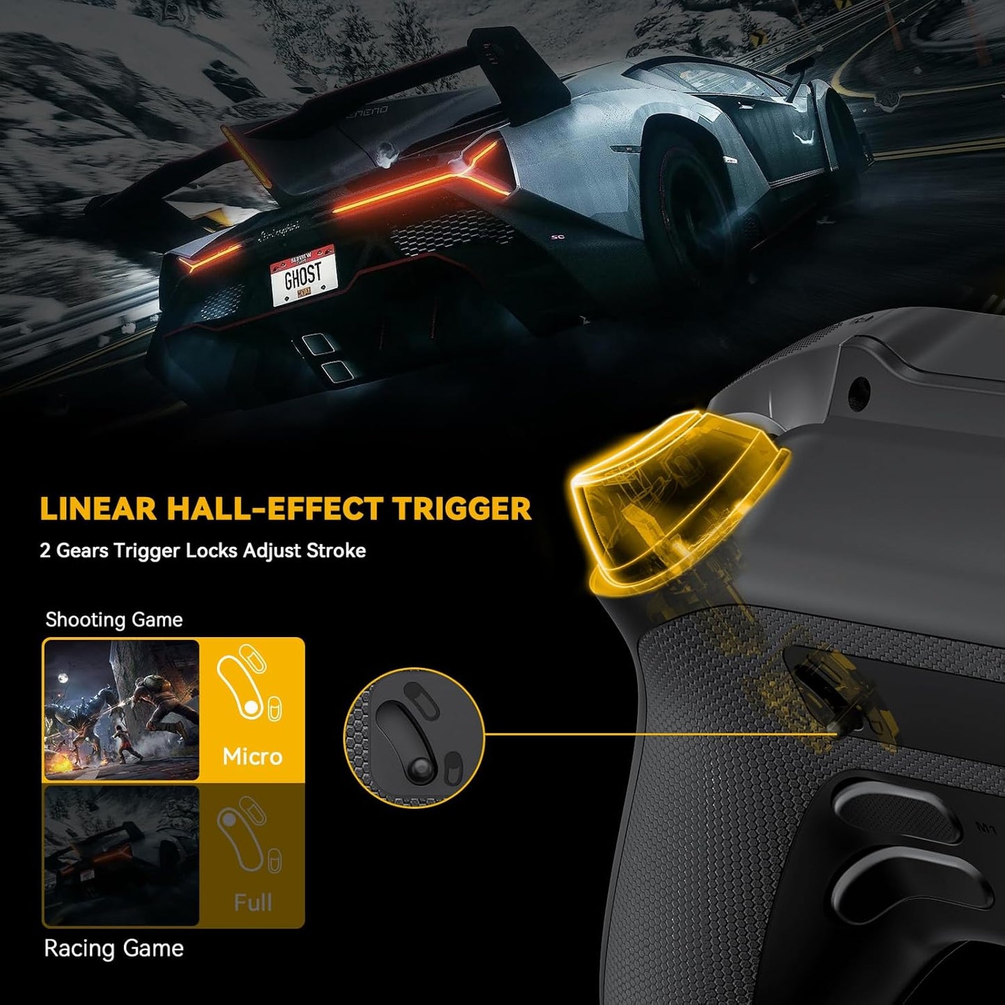 ManbaOne Interactive Screen Wireless Gaming Controller para PC/Switch/Switch 2/iOS/Android