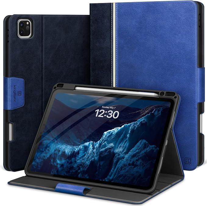 Funda para iPad Pro de 13 pulgadas (M5 2025/M4 2024) con Soporte para Pencil, Funda de Soporte de Cuero Vegano