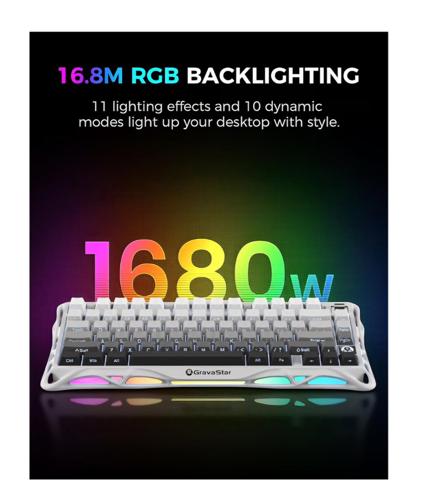 GravaStar Teclado mecánico inalámbrico Mercury K1 75% para juegos