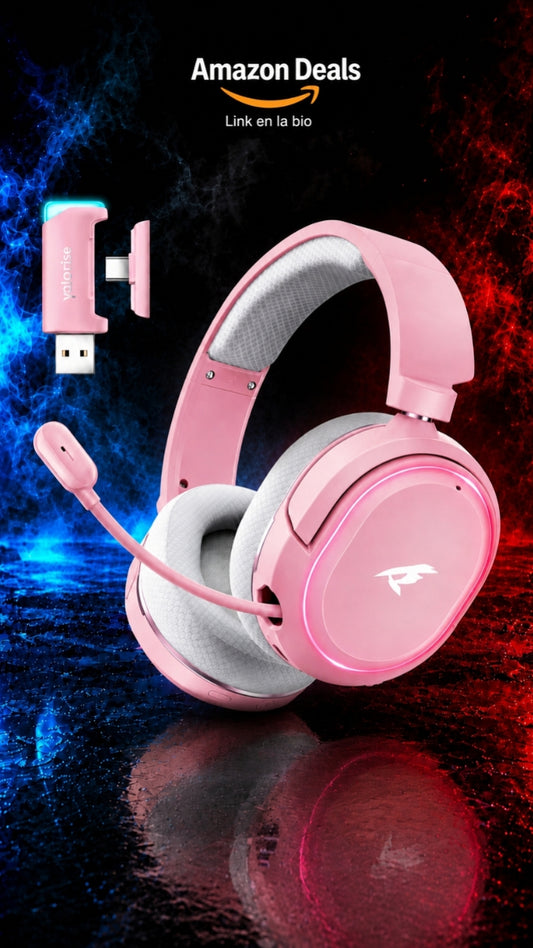 Wireless Gaming Headset, 7.1 Surround Sound, 2.4GHz USB Gaming